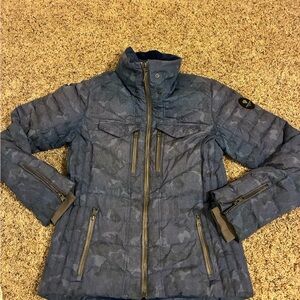 Obermeyer Women's Navy Quilted Puffer Jacket Size 6 Ski/Snow zip pockets